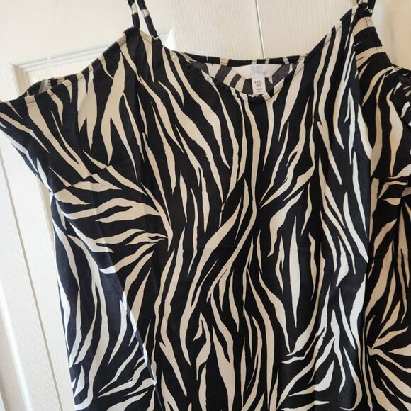 Time and Tru Womens Zebra Print Spaghetti Strap Cami Top XXXL Adjustable Straps - Picture 7 of 10